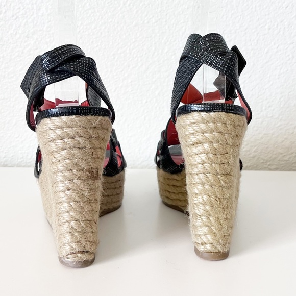 Via Spiga  Karla Black Espadrille Platform Wedges Size 8 - Picture 8 of 11